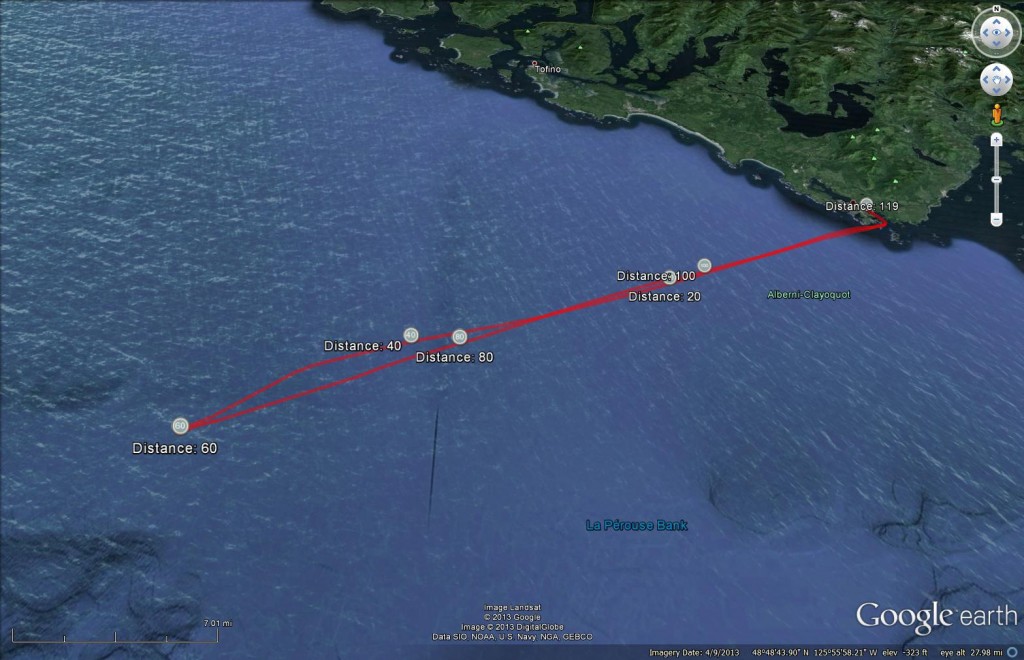 Pelagic Route from Ucluelet - September 15, 2013